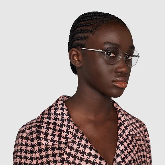 NEW GUCCI GG1145O 004 WOMEN SILVER EYEGLASSES GUCCI - Picture 1 of 12